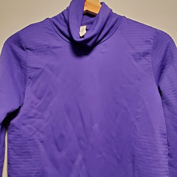 Athleta Flurry Blizzard Seamless Ribbed Turtleneck Noble Blue Medium - Picture 8 of 11